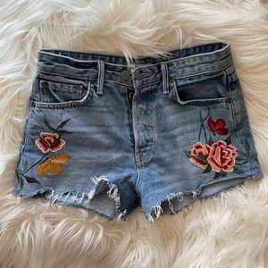 Grlfrnd embroidered denim shorts